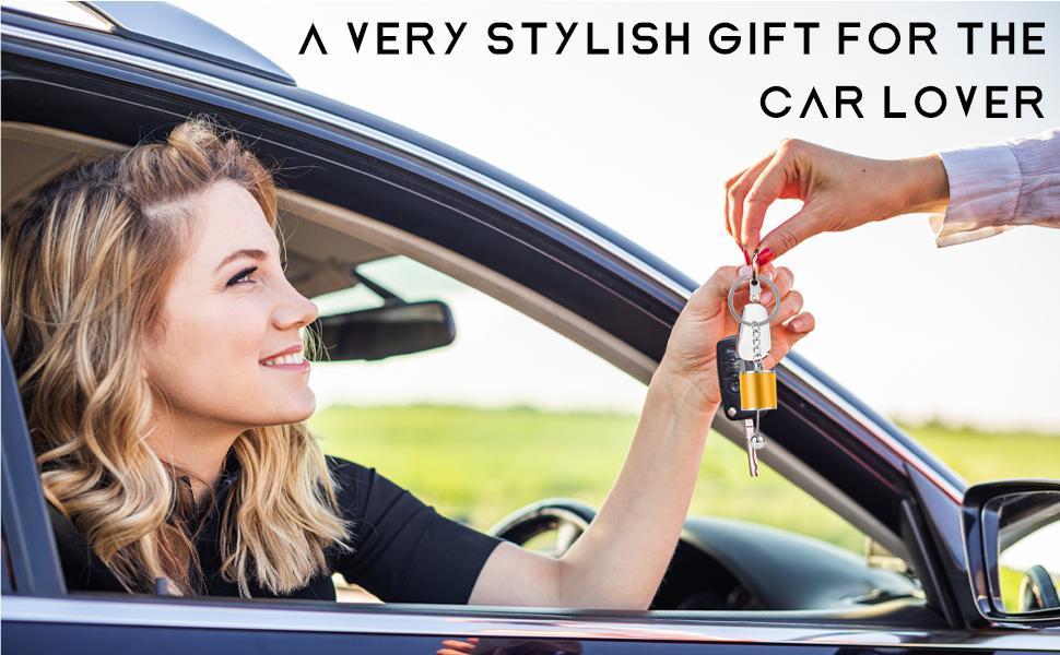 Car Shifter Gear Keychain, Creative 6 Speed Manual Transmission Shift Lever Keyring, Auto Gearbox Shifter Key Chain  (Black) Gifts For Father Dad ,Father s Day Presents