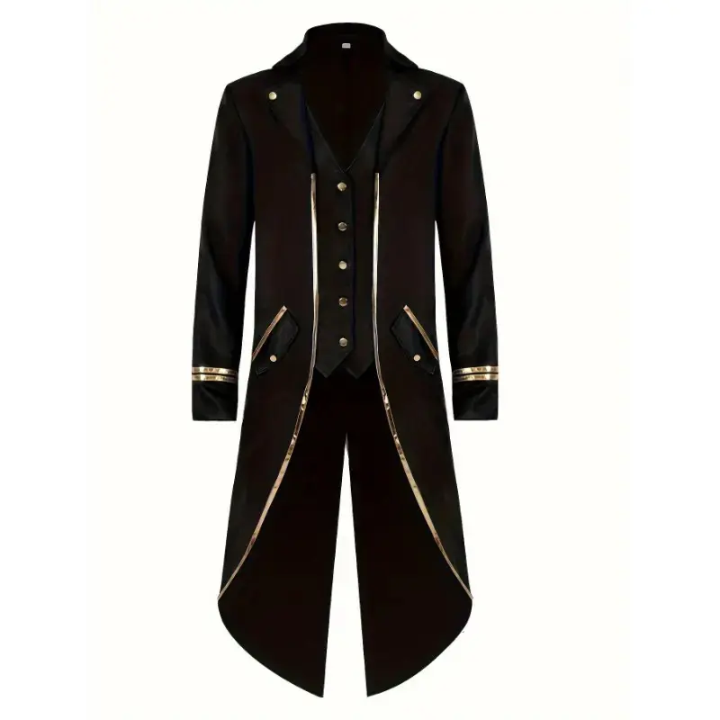 Steampunk Gothic Victorian Jacket Vintage Tailcoat Medieval Frock Coat Renaissance Costume For Men