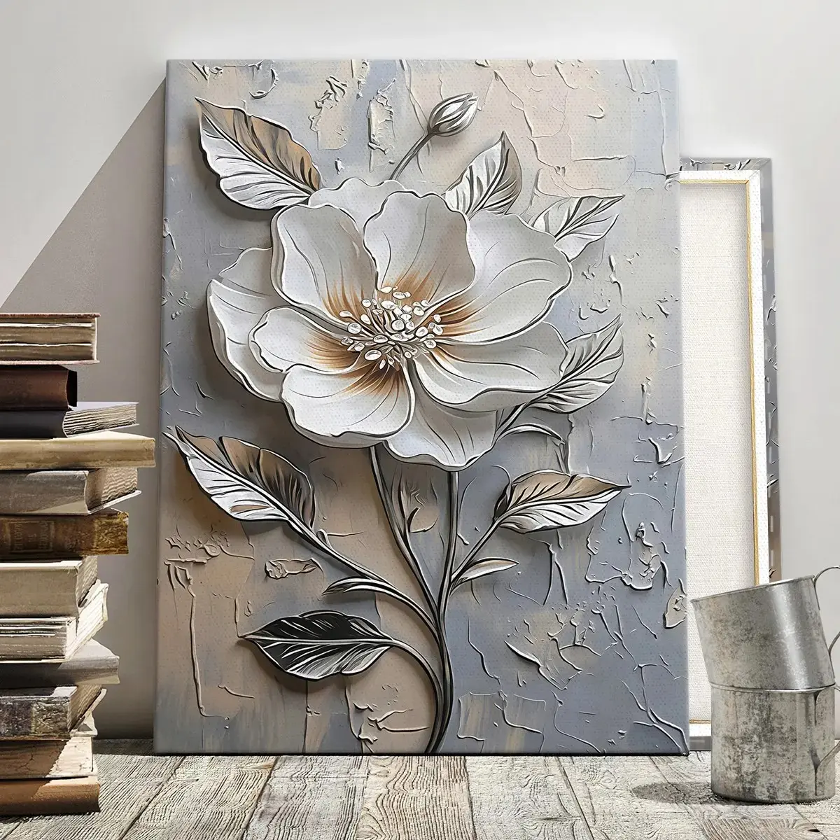 Elegant Floral Wall Art Poster, Modern Oil Painting Style, Waterproof Canvas Print, Perfect for Living Room, Bedroom, Office Decor