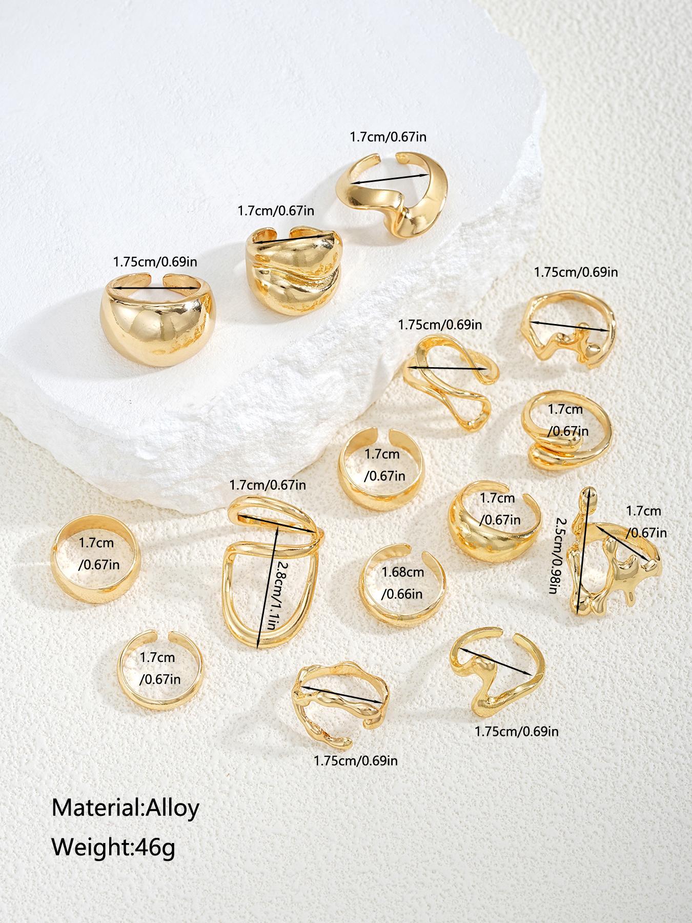 Punk Style Geometric Design Ring Set, Stackable Statement Rings, Fashion Accessories for Women & Girls, Casual Stackable Rings for Party, Daily Wear, Jewelry for Women, Bohemian Stackable Rings