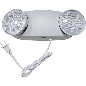 LED Emergency Lights with Battery Backup Commercial Emergency Light Fixtures for Business Home Power Failure Emergency Exit Sign Lighting with 1.0 Meter Plug in Cord AC120V Input