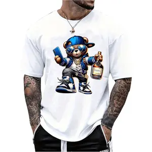 VIPWOLF Men's Graphic Y2K Tee Shirt Vintage Short Sleeve Crew Neck Novelty Summer Cool T Shirts Top
