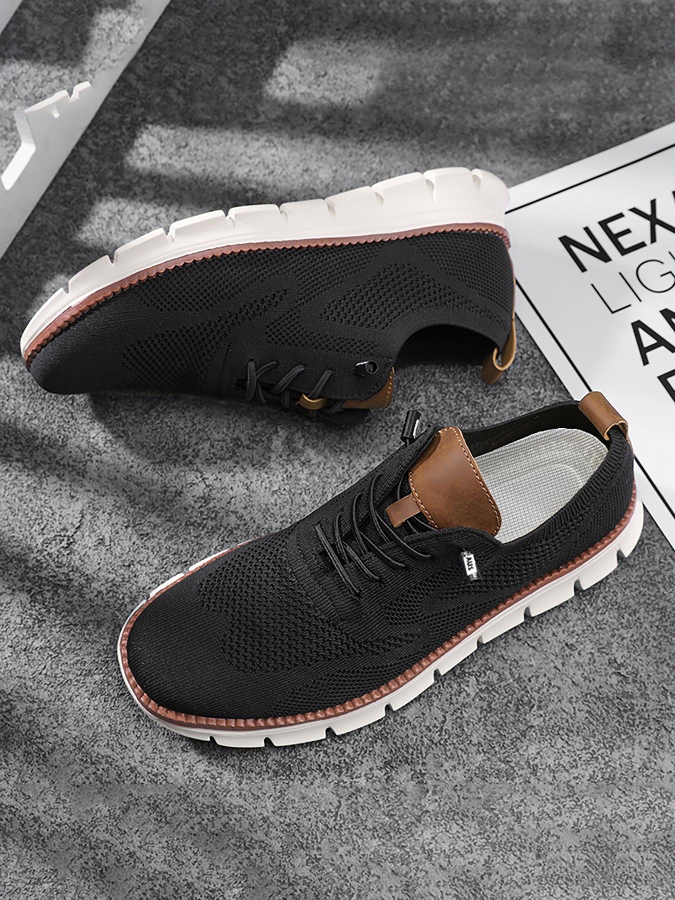 Men's Business Casual Lace Up Low Top Sneakers, Breathable Comfortable Sports Running Shoes, Male All-match Round Toe Shoes for Daily Wear, Athletic Shoes, Runner Athletic Shoe