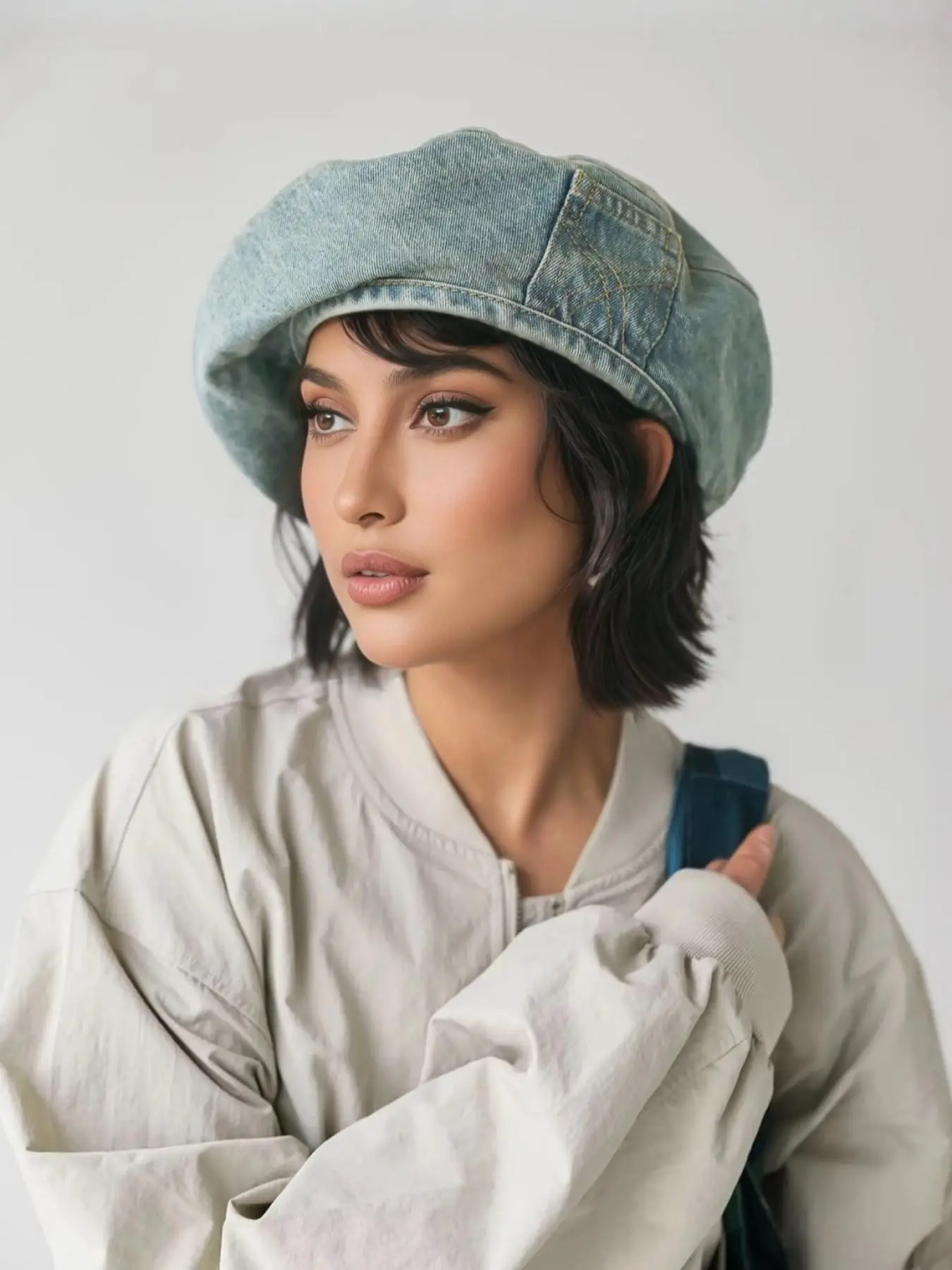 Vintage Boho Beret Hat with Pocket Design, Multi-Functional Outdoor Cap for Women, Perfect for Daily Wear, Shopping, and Street Style