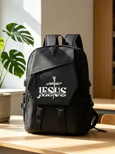 Jesus Theme Print Men's Large Capacity Fashion Backpack, Hiking Shoulder Bag, Summer Travel Essential, Weekend Camping, Campus Use, Gift for Men