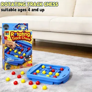 Rotating Track Gomoku Ball Game, Simple Macaron Color Brain Teaser Desk Toy, Strategy Puzzle for Kids, Portable & Fun Gift