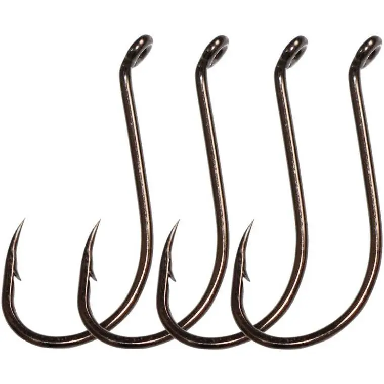 100 count Octopus Beak Offset Fishing Hooks Froged  Circle Hooks  High Carbon Steel Fishing Hook-6 Sizes