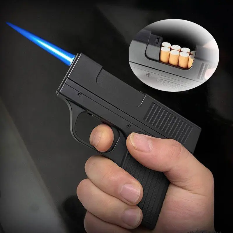 Outdoor Creative Lighter, Protable Windproof Torch Lighter, Fun Lighter, Butane Gas Lighter, Adjustable Flame Lighter, Suitable for Camping, Barbecue, Kitchen Baking (Without Butane Gas)