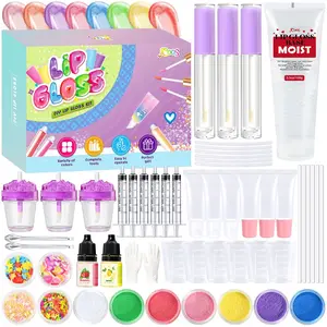 Jcoos Lip Gloss Making Kit, Fun Lip Gloss Kit to Make Your Own Lip Gloss with Moisturizing Lipgloss Base, All-Inclusive Moisturizing Handmade Lip Glaze Supplies Set for Beginner Women