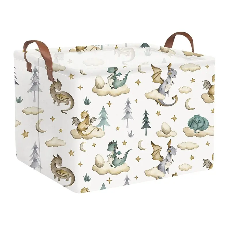 Dinosaur Laundry Basket, Large Storage Basket, Cartoon Dinosaur Foldable, Parent Organizer, Clothes Box, 36L, Bedroom, Bathroom, Magic Book