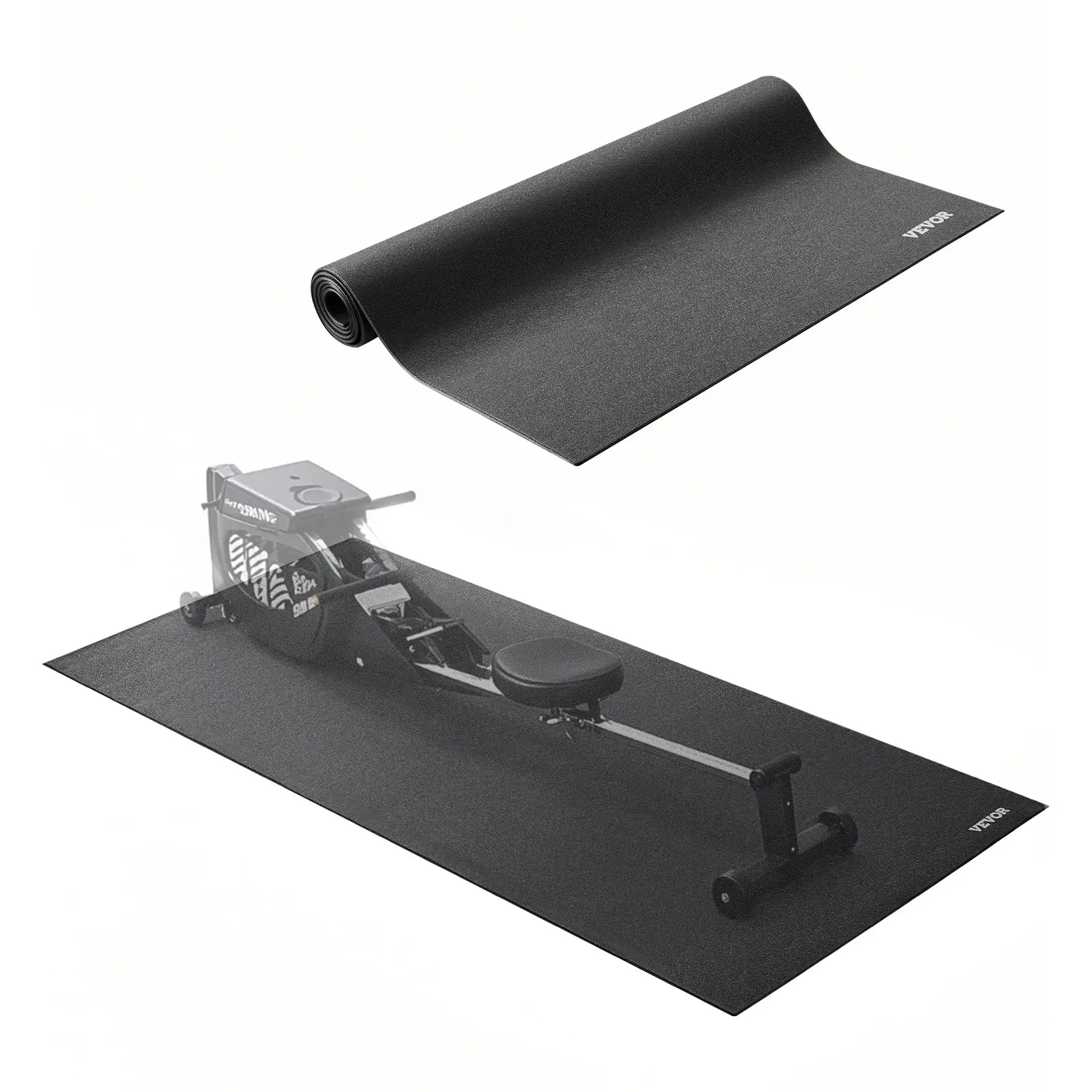 VEVOR Treadmill Mat for Carpet Floor, 1/4" Thick, 30" x 72" Exercise Equipment Mat for Treadmills, Stationary Recumbent Bikes, High Density PVC Floor Protector, Waterproof and Non-slip for Home Gym