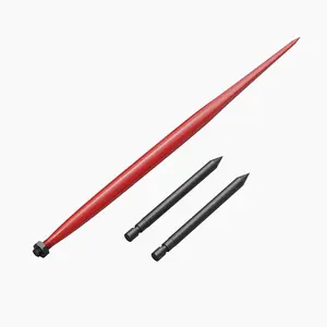 Hay Spear 49" Bale Spear, Heavy Duty Quick Attach Square Hay Bale Spears, Hay Bale Spike with 2 Stabilizer Spears for Buckets Tractors Loaders