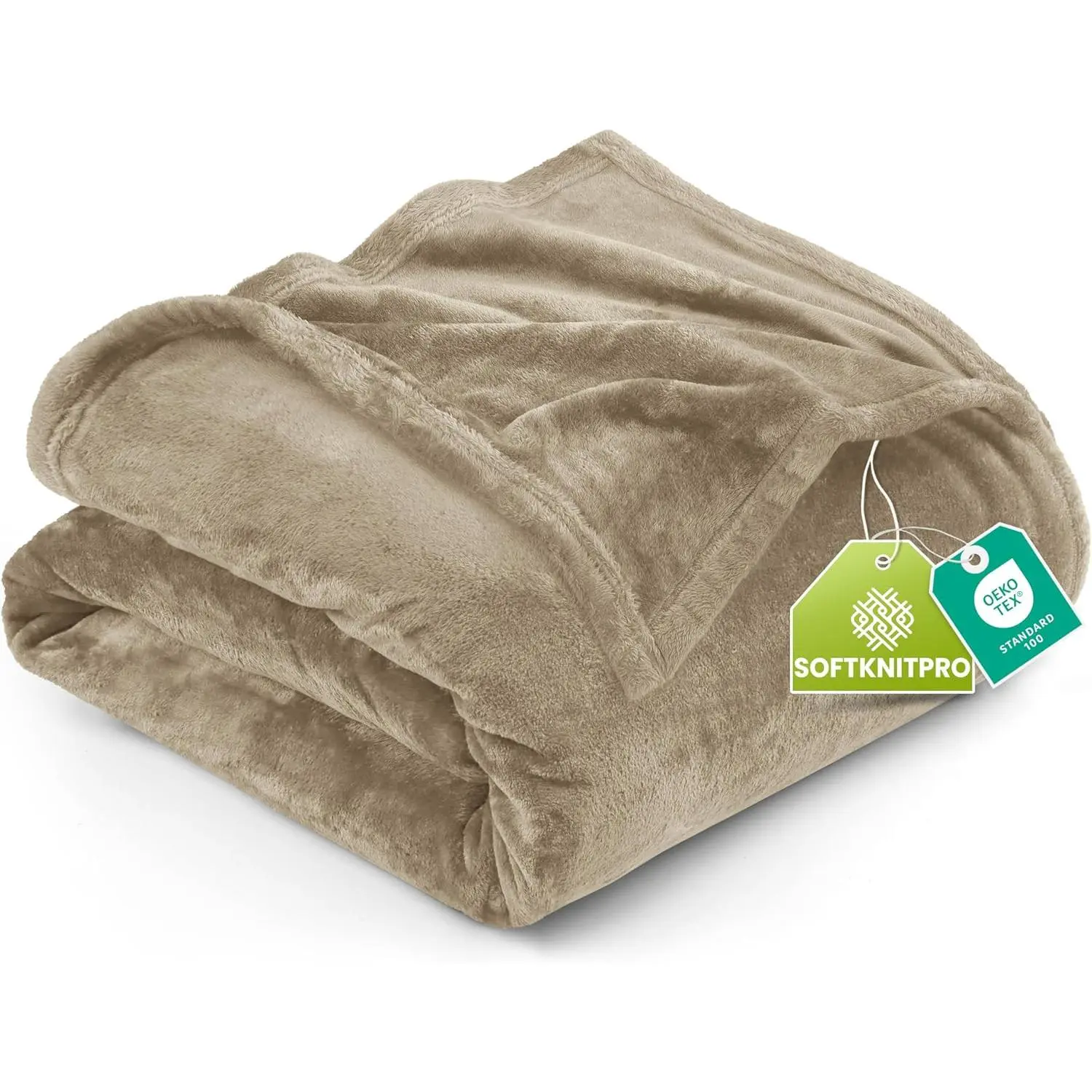 Queen Size Camel Microfiber Fleece Blanket (90x90 in) - Ultra Soft, Warm, Lightweight, Breathable, Anti-Static Bed Covering, Unisex All-Seasons Home Decor Gift with Cozy Look, Microfiber Cloth Feature