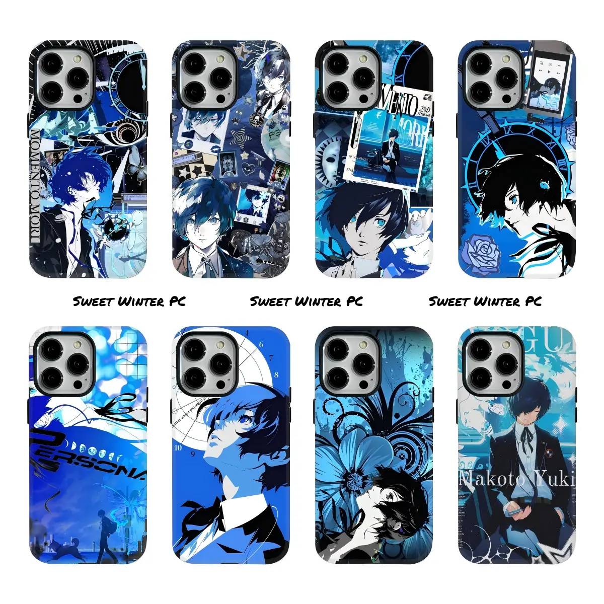 Persona 3 Makoto Yuki Noir Phone Case for iPhone 17 Pro Max/Pro/Air, 16 Plus, 15-11 - Glossy 2-in-1 Film Shell, Anti-Fall Shockproof Protective Cover, Ideal Gift