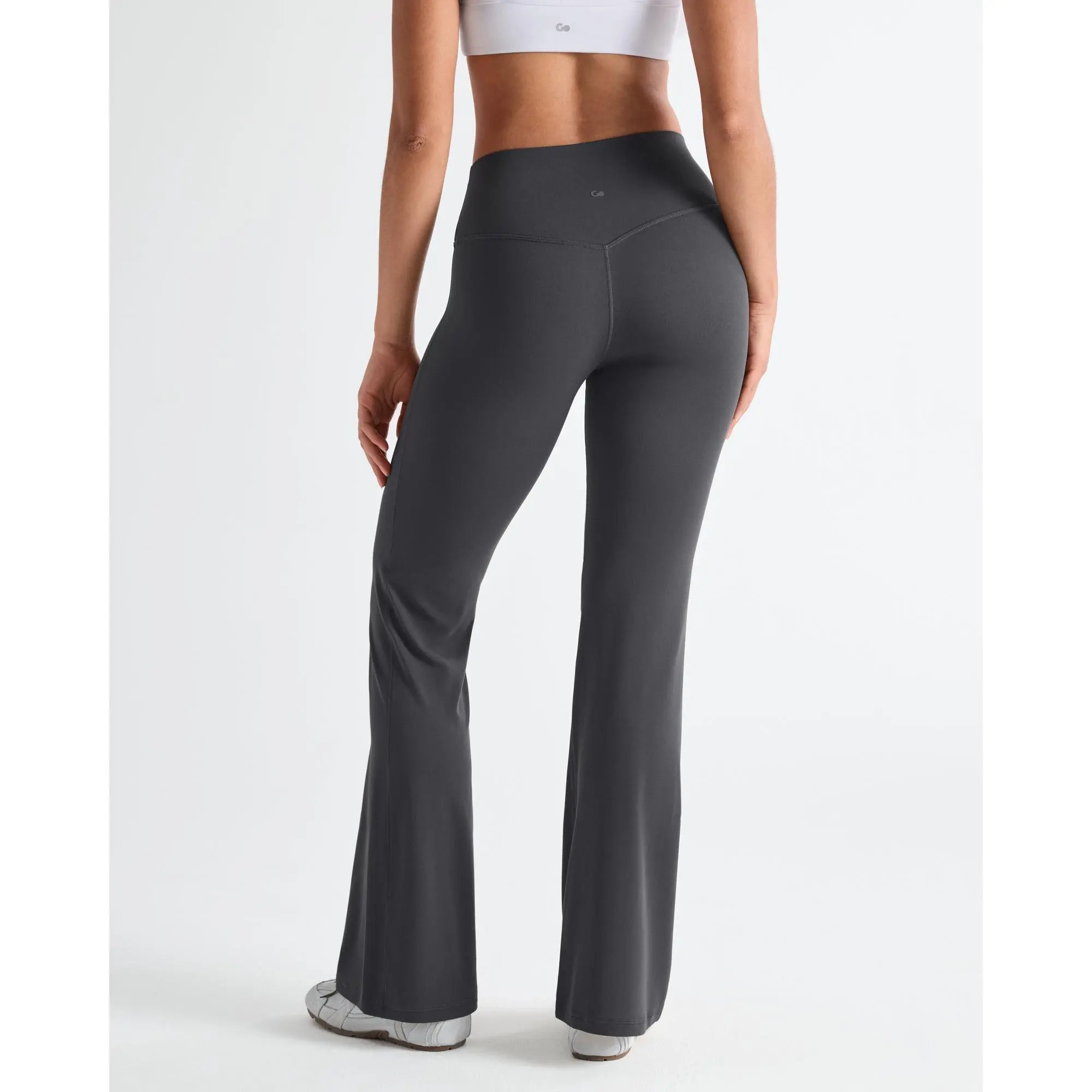 SOLBRACE Women's High Waist 31.5" No Front Seam Flare Leggings, High Stretch Lightweight Breathable Soft Yoga Gym Workout Daily Wear Leggings