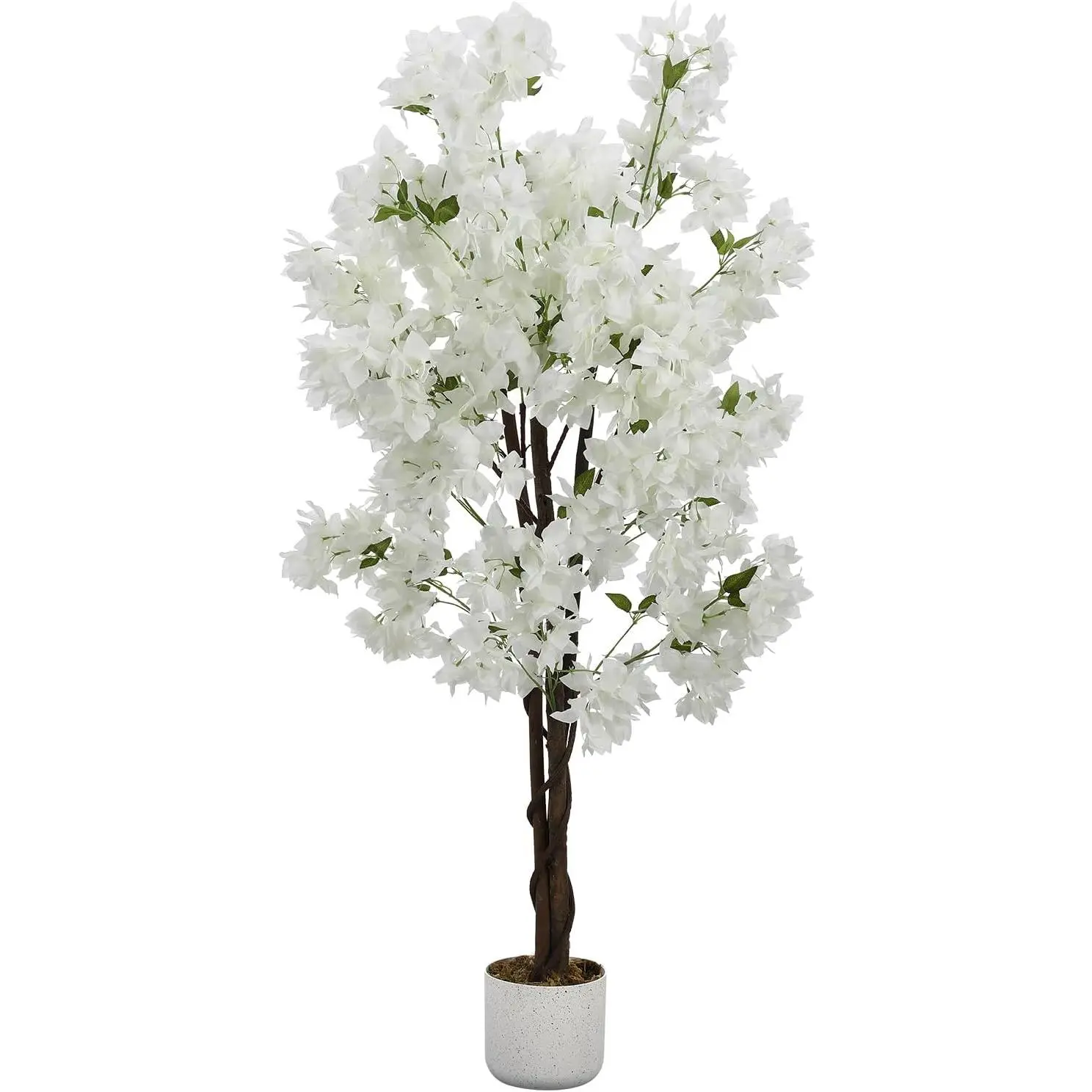 5 ft Faux White Cherry Blossom Tree in Pot – Realistic Artificial Flower Plant, Perfect for Home, Wedding, Office & Outdoor Decor