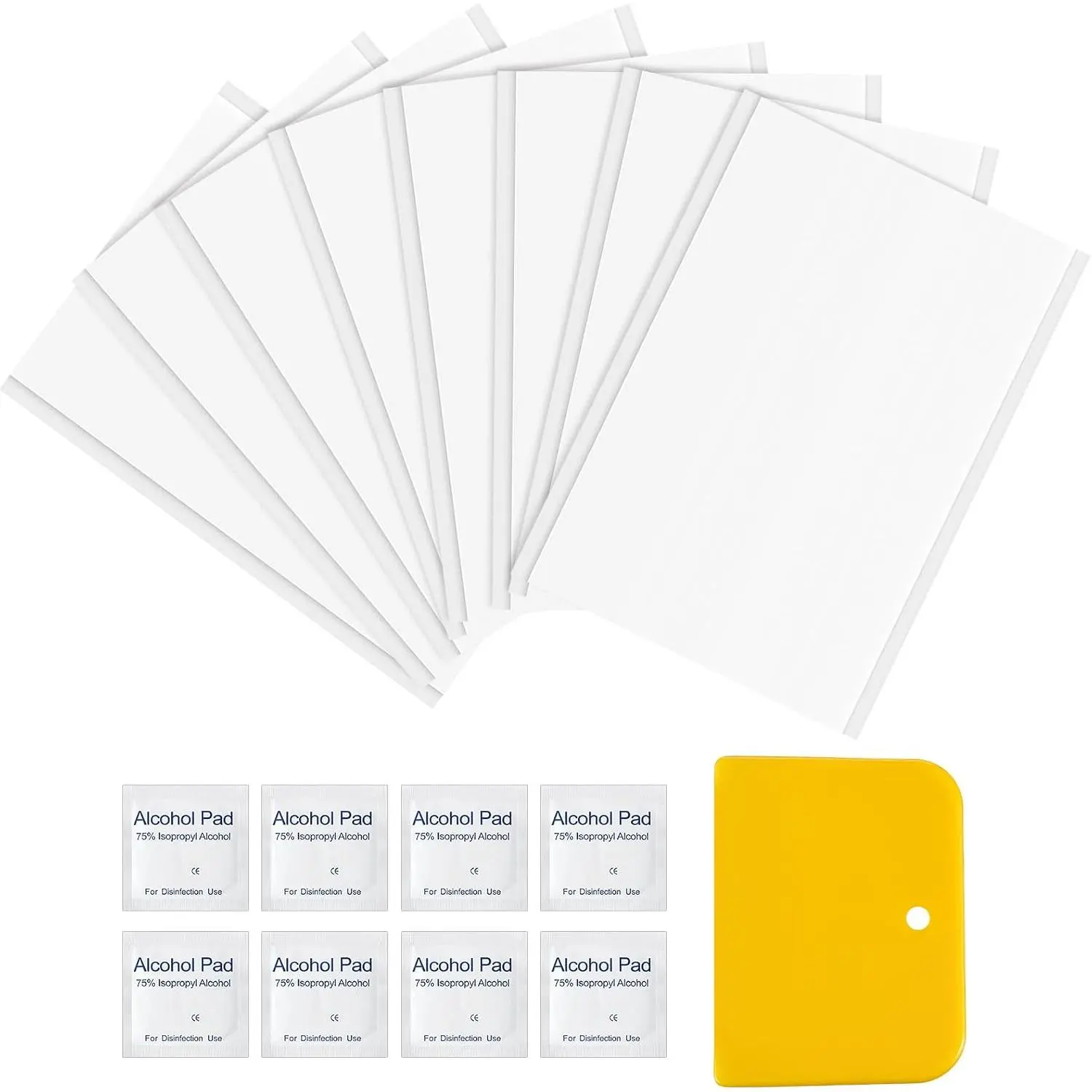 Repair Patch Kit 8 count RV Roof Tapes White 4 x 6 Inches RV Repair Sealant Tapes with Wipes & Scraper Set for Stop Camper Roof Leaks Weatherproof  for Camper  Boat