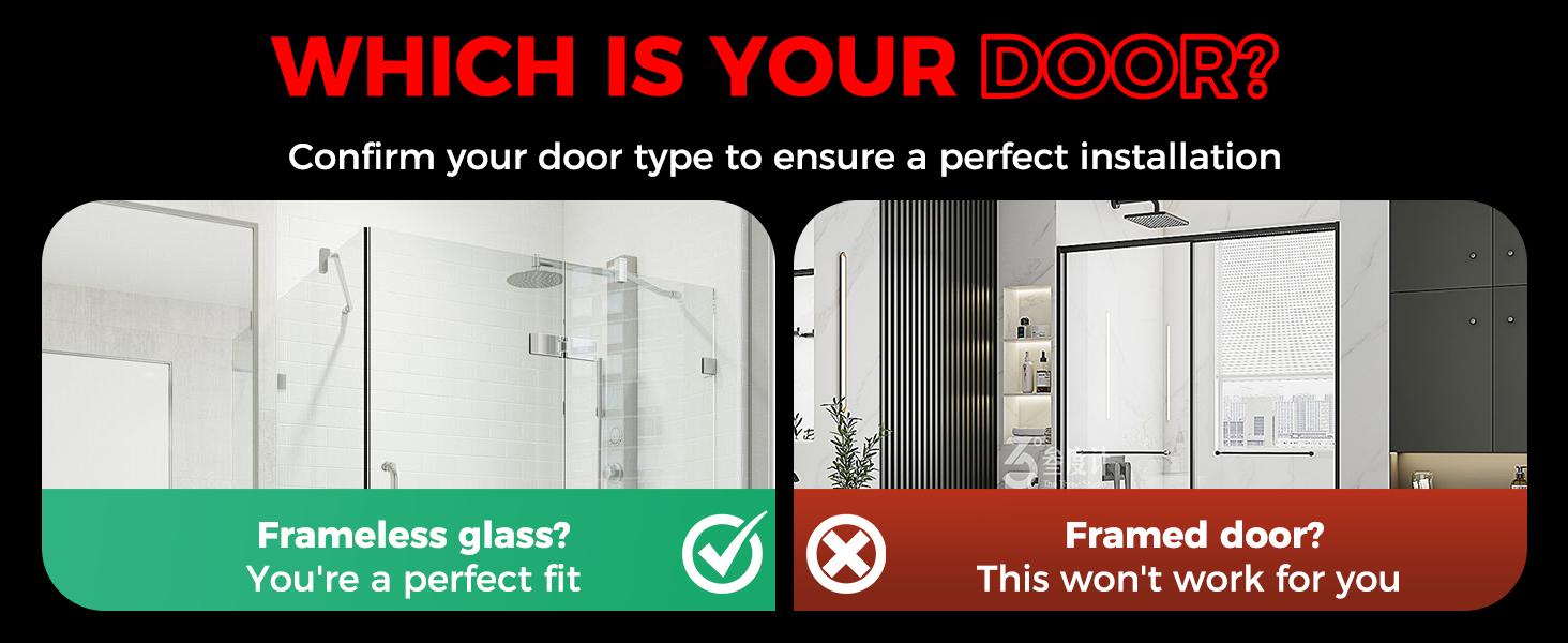 Shower Door 8 Inch,Extended Shower for Towels,Over the for Frameless Door (Black,2 Pack)