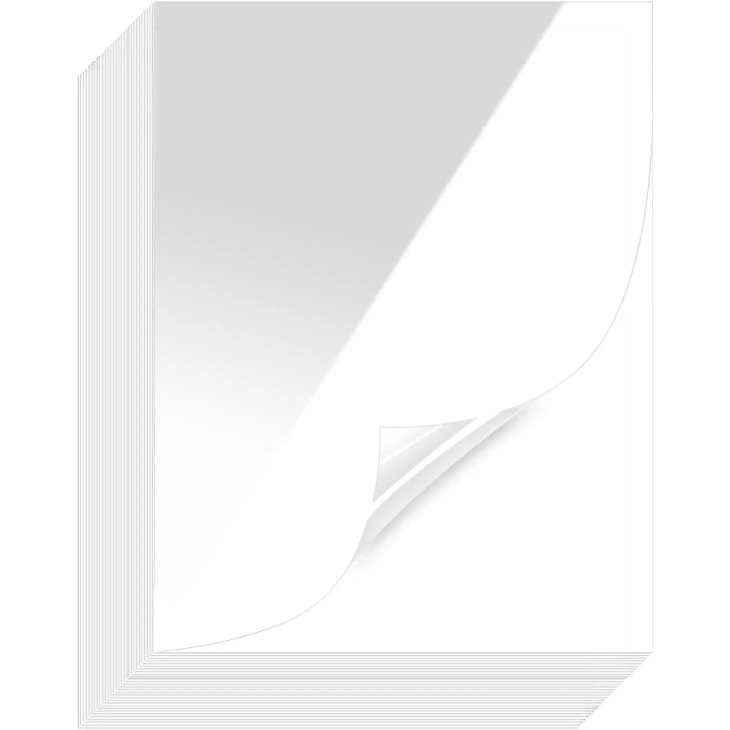 20 count Clear Binding Covers,Unpunched Plastic Covers Letter Size 8.5x11 inch,Binding Covers and Backs for  Office
