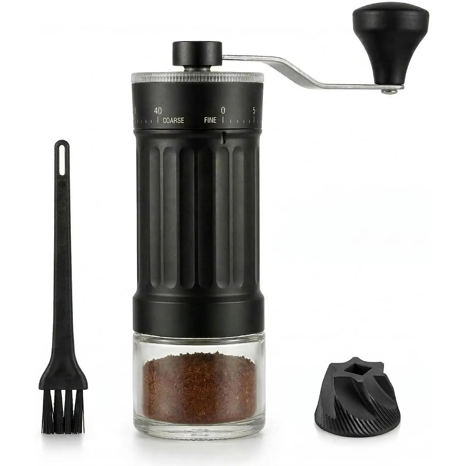 ®External Adjustable Manual Coffee , with  Ceramic Contemporary Conical Burr, 40-Grade Adjustable Settings, for Aeropress, Espresso, Pour Over,  Press, Moka pots.