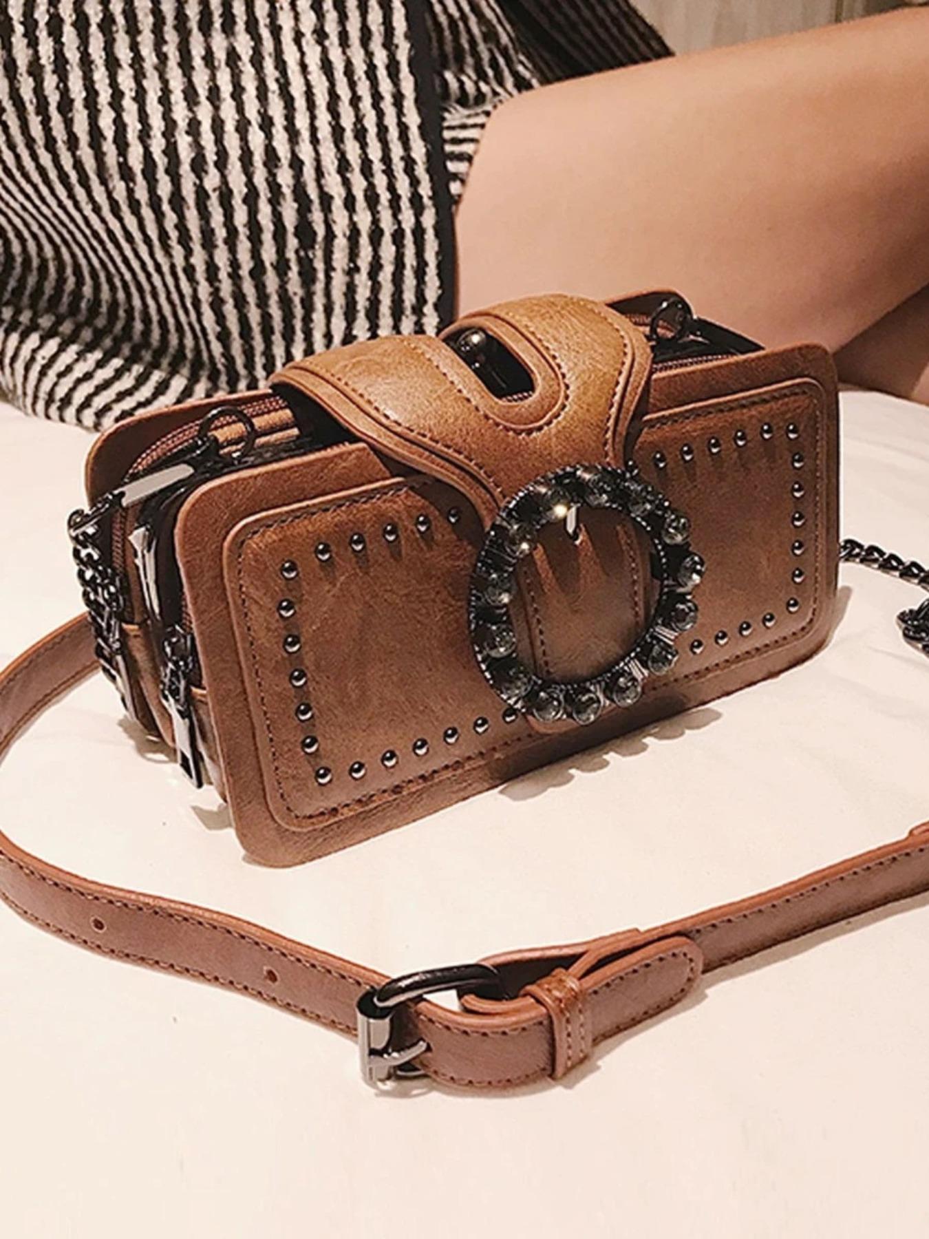 Women's Elegant Chain Strap Crossbody Bag, Fashionable Shoulder Bag for Daily Used, Casual Trendy Versatile High-quality Daily Commuting Bag, Adjustable Crossbody