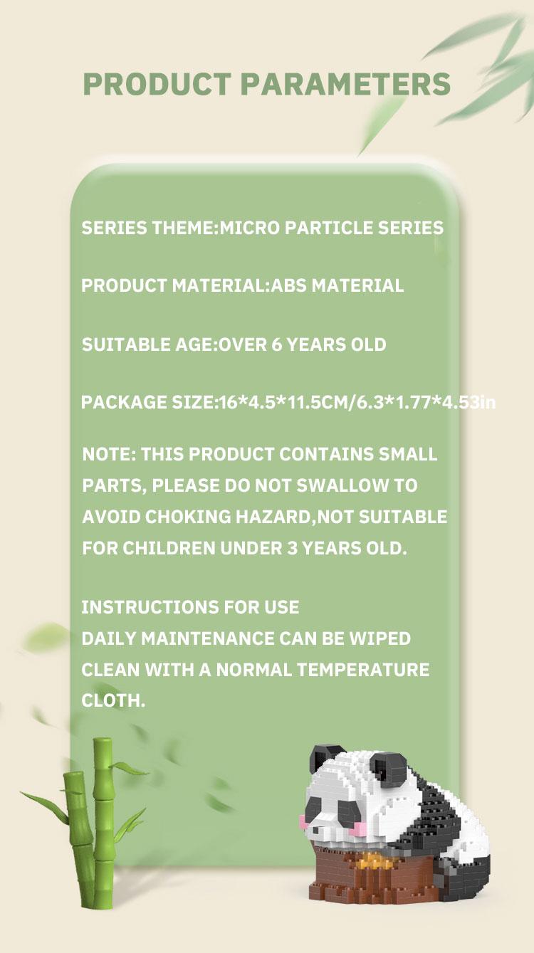 Creative DIY Assemable Animal Cute MINI Chinese Style Animal Panda Building Block Educational Boy Toys For Children Model Bricks