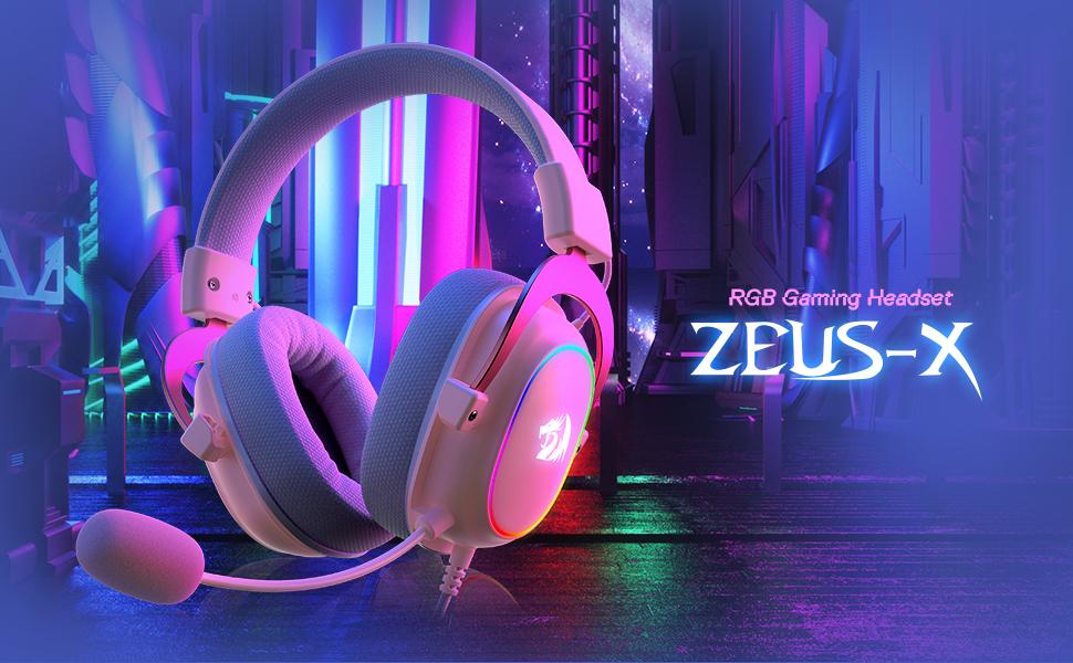 Redragon H510 Zeus-X RGB Pink Wired Gaming Headset - 7.1 Surround Sound - 53MM Audio Drivers in Memory Foam Ear Pads w/Durable Fabric Cover- Multi Platforms Headphone - USB Powered for PC/PS4/NS