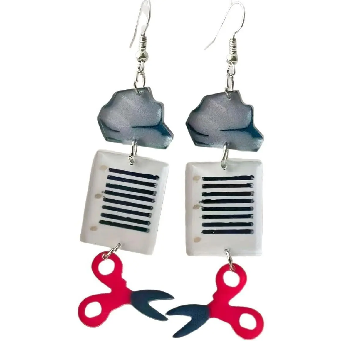 Fun Novelty Rock Paper  Dangle Earrings   Gifts For Teacher Women