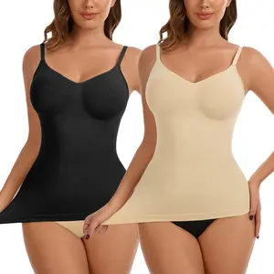 Women's Shapewear Tank Top with Tummy Control, V-Neck Seamless Compression Camisole, Comfortable Casual Basic Undershirt