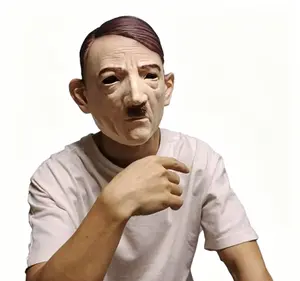 Historical Political Figure Latex Mask – WWII Era Full-Head Costume for Halloween, Party, Bar & Funny Cosplay Props