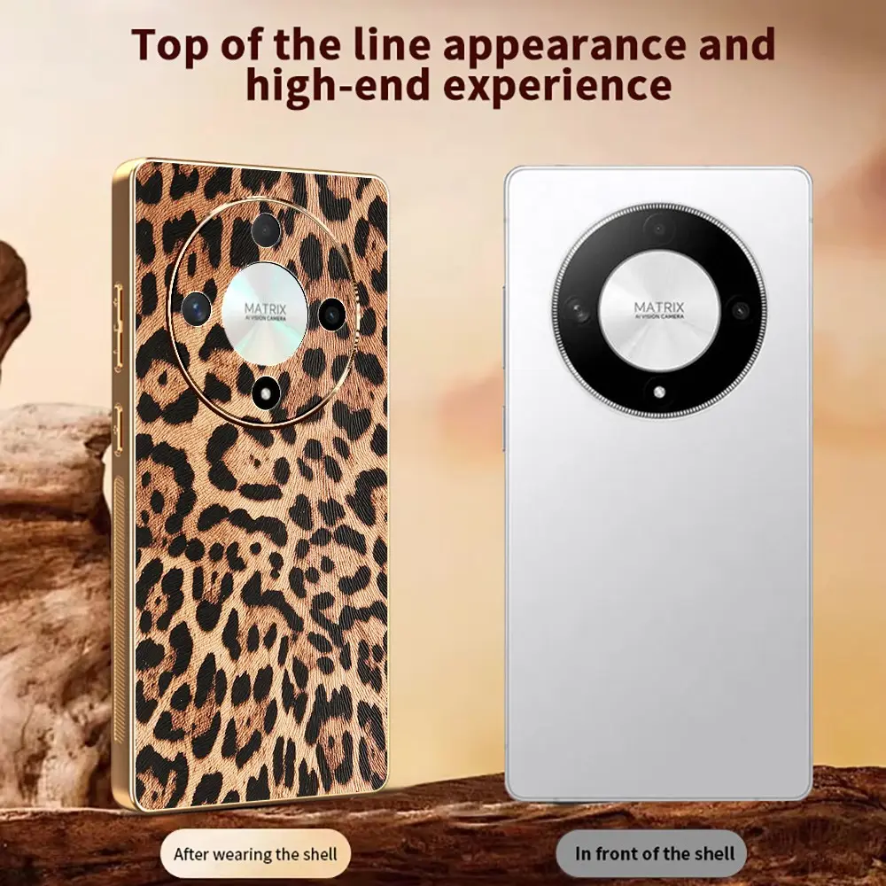New Fashion Leopard Print Phone Case for Honor Magic8 Lite/honor X9d, Premium Animal Design, Full Coverage Anti-Drop Protection Shell