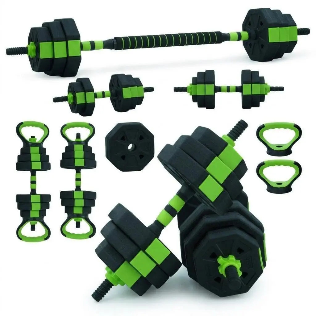 GARVEE Adjustable 4-in-1 Dumbbell Kettlebell Set - 88lb Capacity, Quick Spin-Lock Adjustable Weights, Non-Slip Ergonomic Grips, Foam Connector Bar, Push-Up Stands for Home Gym Strength Training