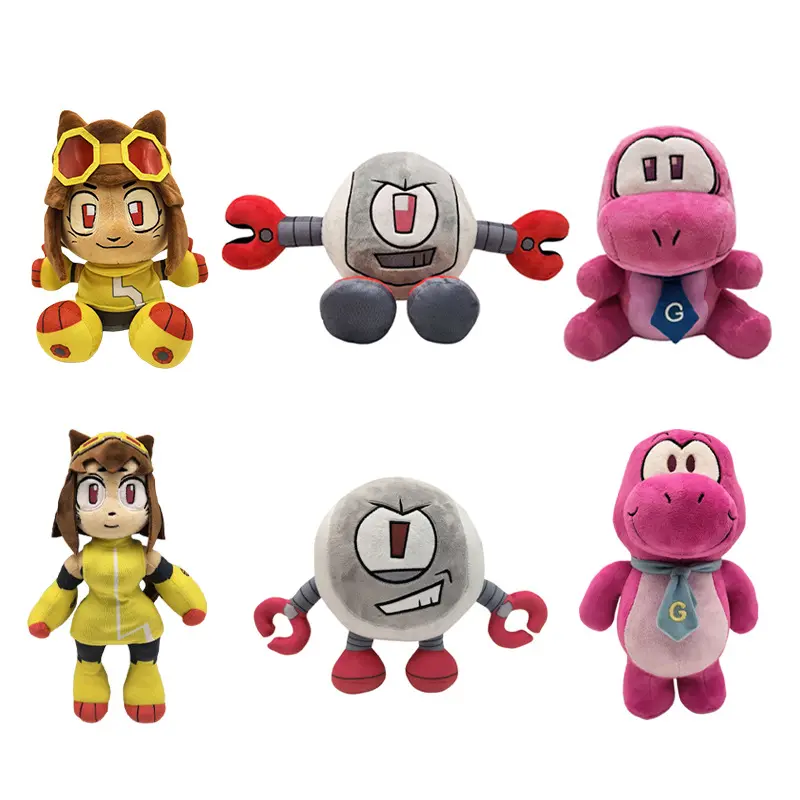Gameoverse Japanese Anime & Manga Character Stuffed Toy - 25-30cm Unisex Cute Robot Plush Toy, Cross-Border Customs-Cleared Dinosaur Doll, As Shown