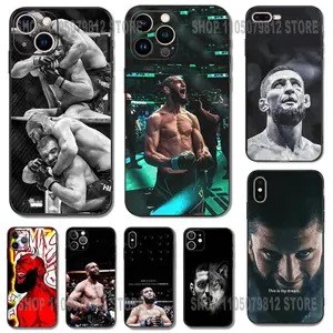 K-Khabib N-Nurmagomedov M-MMA Fighter Phone Case Compatible with iPhone 11-17 Pro Max/Plus & Samsung Galaxy S23-S25 Shockproof Cover