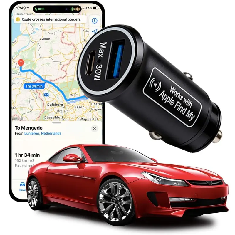 20/30W Car Tracker for Vehicles, Hidden Car GPS Tracker Charger, Anti-Theft Vehicle Locator with No Monthly Fee, Works with iPhone & Android