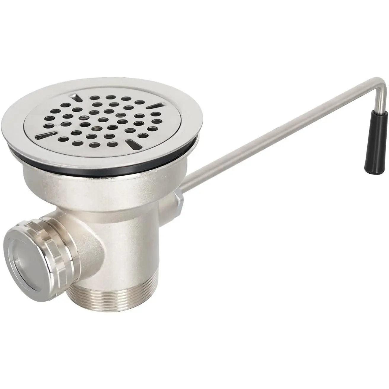 3-1/2 Inch Commercial Sink Drain with Twist Handle Kitchen Sink Opening Waste Drain Valve Stopper Prevents Sink Clogged Overflow for 1/2/3 Compartment Sink Style Drains