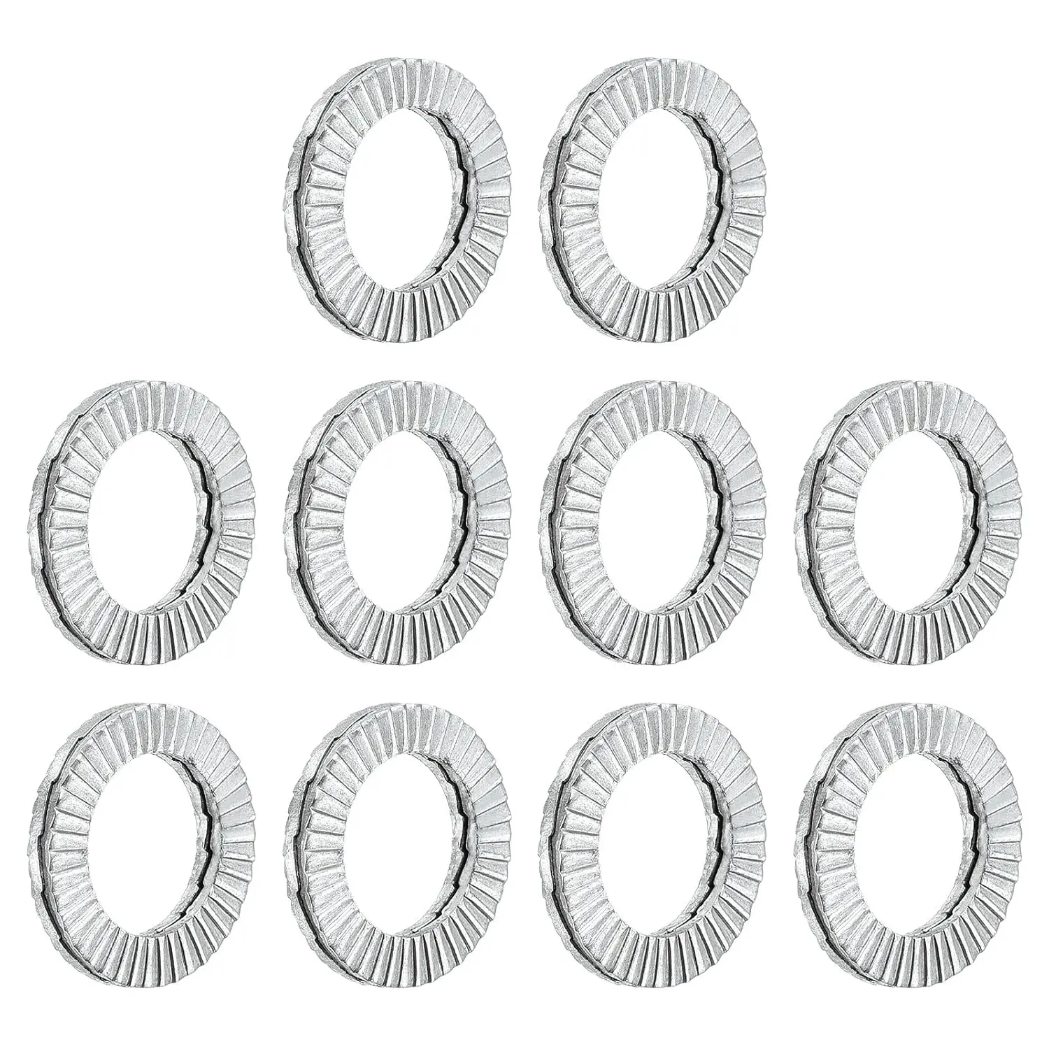 10 count #10 Wedge Locking Stainless Steel Washers, Vibration Resistant, DIN 25201