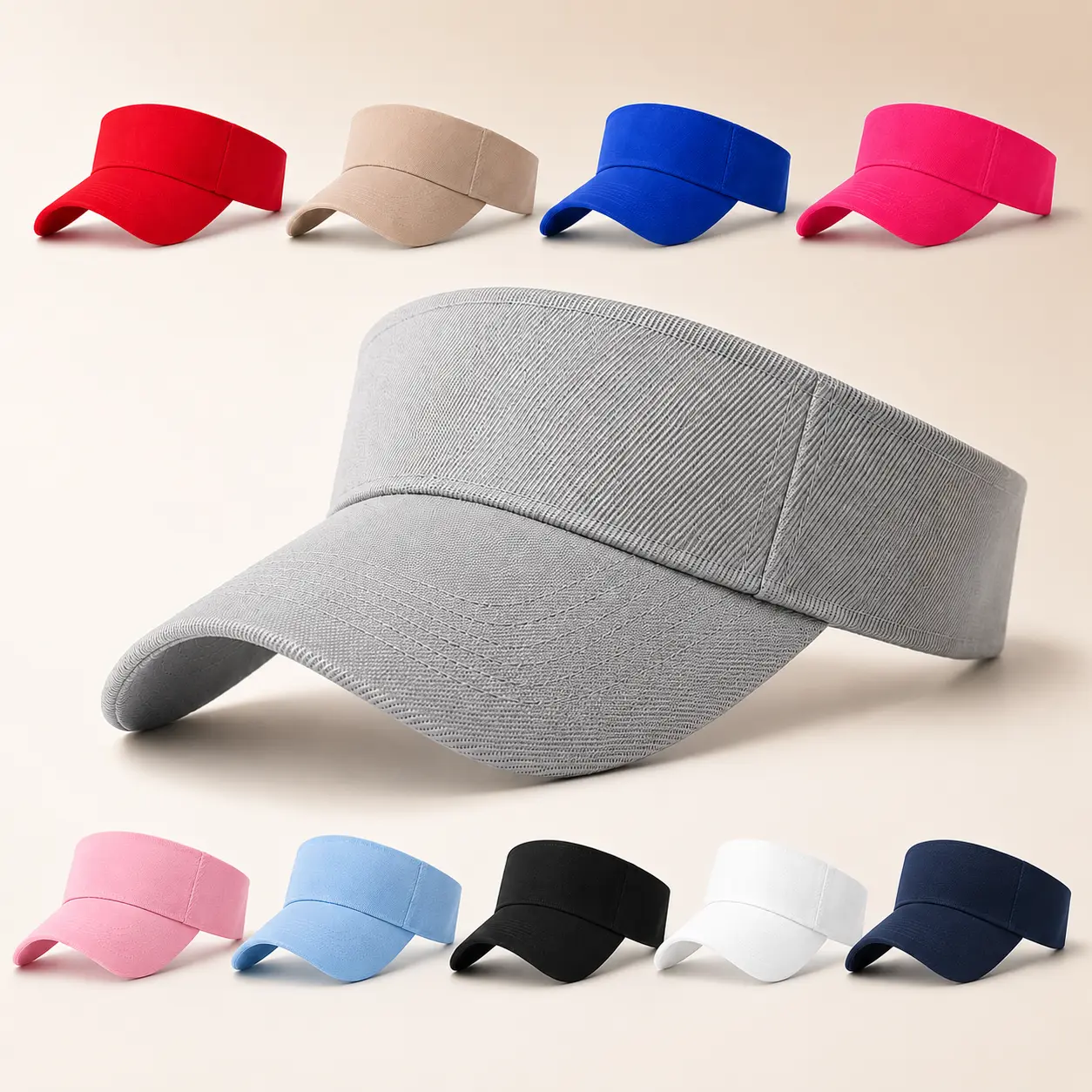 Solid Color Sports Visor Hat, Adjustable Sun Top Hat, Adjustable Sun Cap, Visor for Tennis Baseball Golf Athletic Cycling Running, Sports Outdoor Hats, Adjustable Headwear, Fashion Accessories for Women & Men
