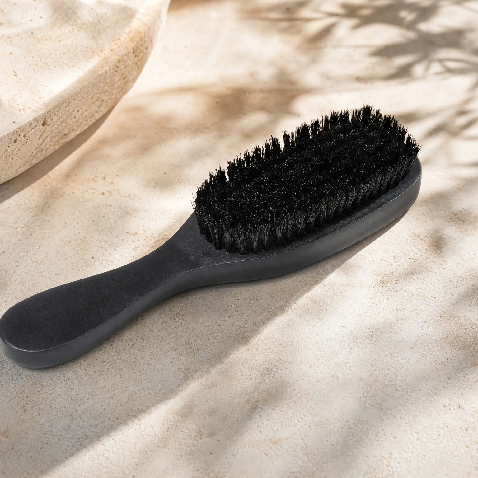 7-Row Boar Bristle Wave Brush – Soft 100% Boar Bristles for Fine to Medium Hair, 360 Waves, Smoothing & Polishing, Gentle on Scalp, Real Wood Handle, Beard & Mustache StylingGift