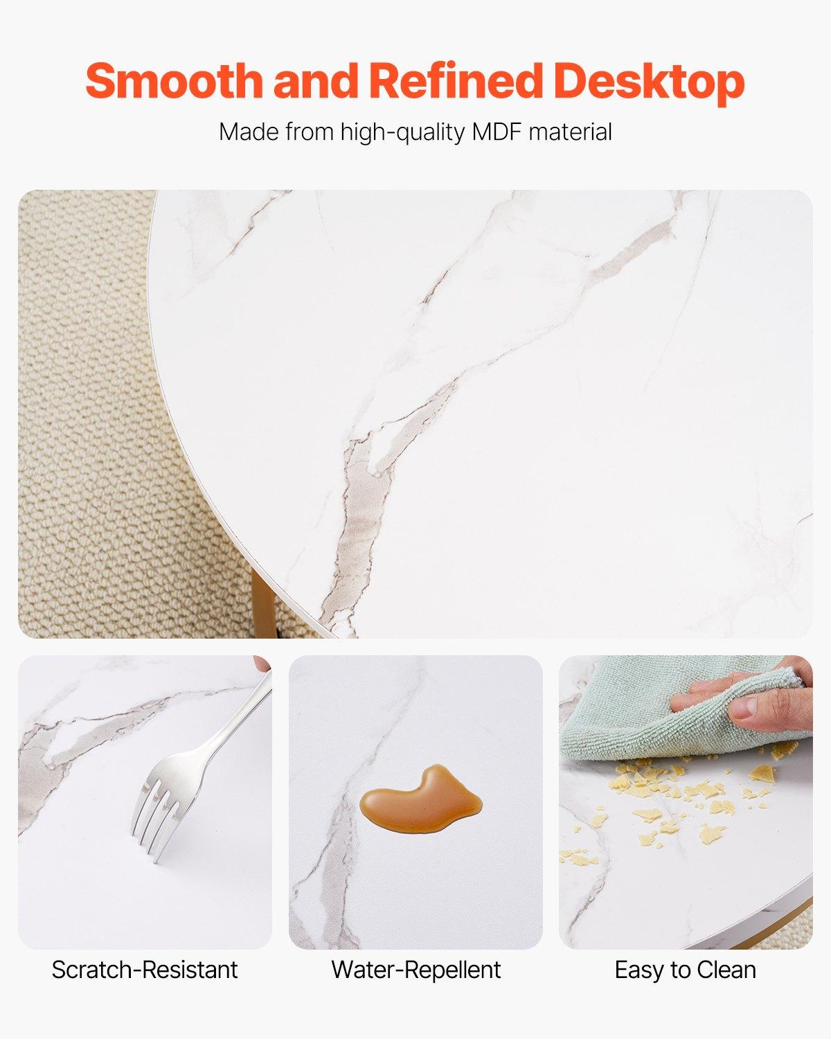 VEVOR Nesting Coffee Table Set of 2, 23.6 in Round Coffee Table, Nesting Tables for Small Place, Vintage End Side Tables Night Stand with Metal Frame, for Living Room, Bedroom, Office (White & Gold) VEVOR Nesting Coffee Table Set of 2, 23.6 in Round Coffee Table, Nesting Tables for Small Place, Vintage End Side Tables Night Stand with Metal Frame, for Living Room, Bedroom, Office (White & Gold)