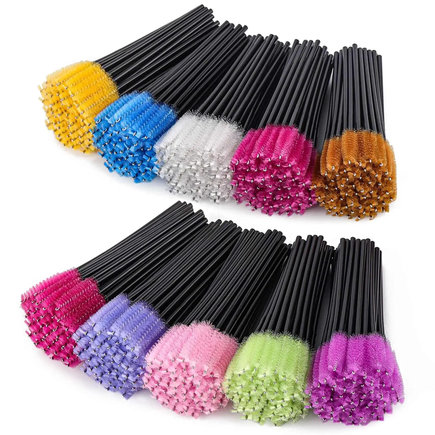 500 Pieces Disposable Mascara Wands, Multi-Color Eyelash & Eyebrow Spoolie Brushes for Lash Extensions, Beauty Makeup Tools, Disposable Spoolie Eyebrow And Eye Tools, Beauty Products, Cosmetic