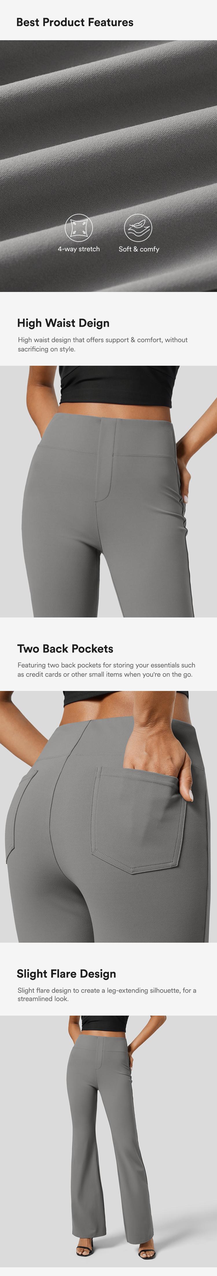 Halara Flex High Waisted Back Side Pocket Slight Flare Work Pants   #SpringStatement