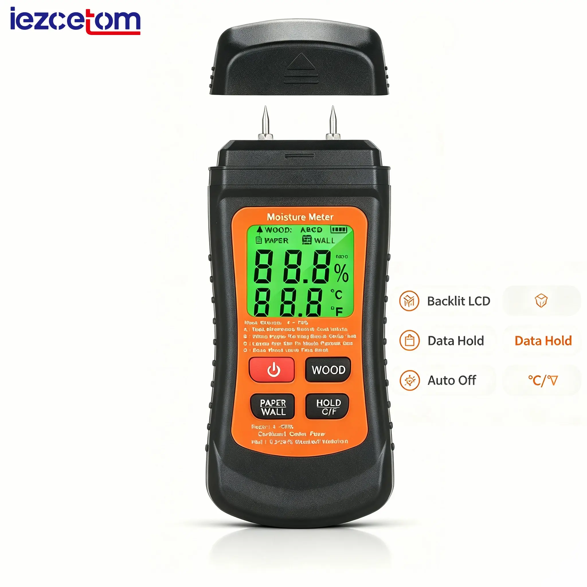 Portable Backlit LCD Wood Moisture Meter, Digital Wall Board Humidity Detector, Woodworking Home Repair Industrial Factory Moisture Tester