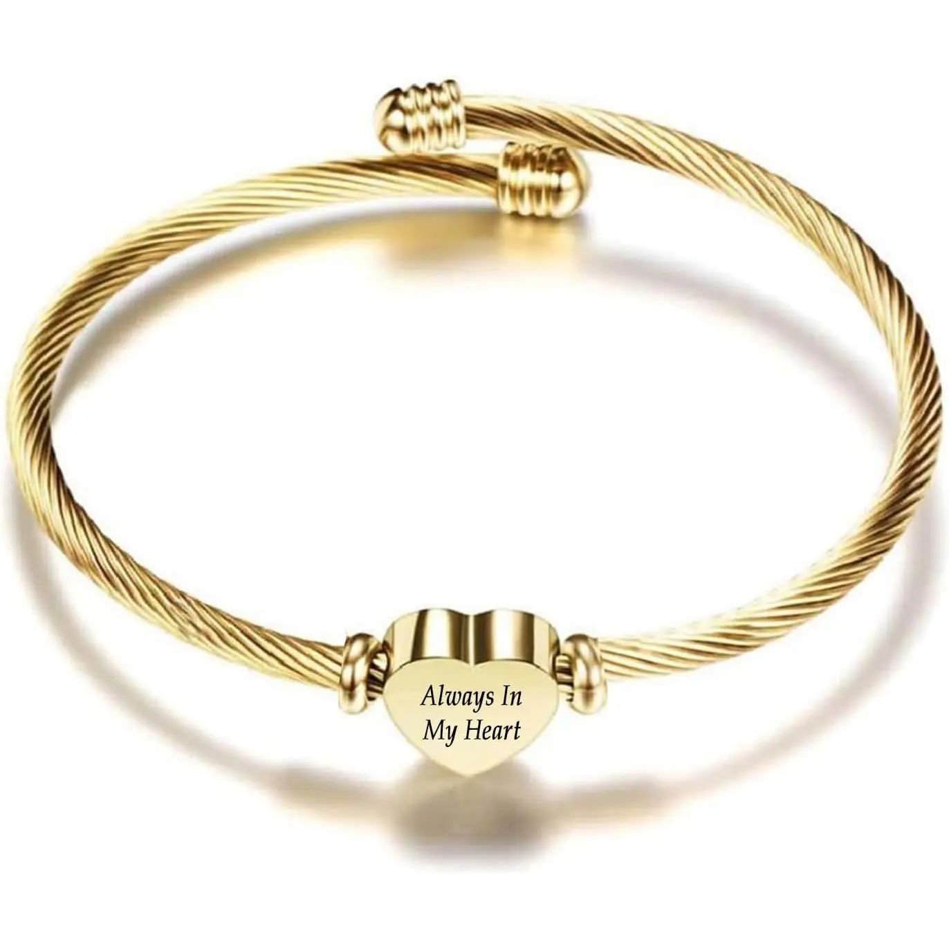 Heart Cremation Bracelet for Ashes Stainless Steel Urn Bangle Bracelet Memorial  Ash  for Women Men