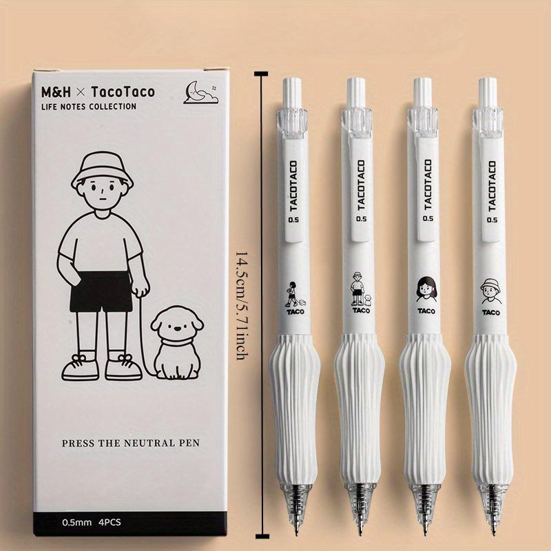 Cute Animal Design Retractable Gel Pen, 4 Counts 0.5mm Fine Point Quick-dry Ink Pen, Smooth Writing Pen for Journaling, Office Gifts