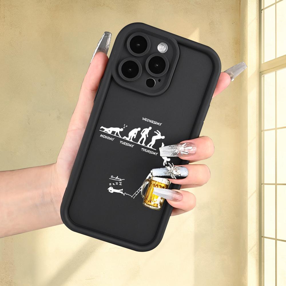 A Phone Case Featuring a Beer Drinking Pattern, Designed for Various for iphone Models Including The for iPhone 17 E Air Pro ProMax iPhone16 15 14 Plus 13 12 Mini 11 X XS XR Series. This Stylish Printed Case Makes an Excellent Gift for Friends And