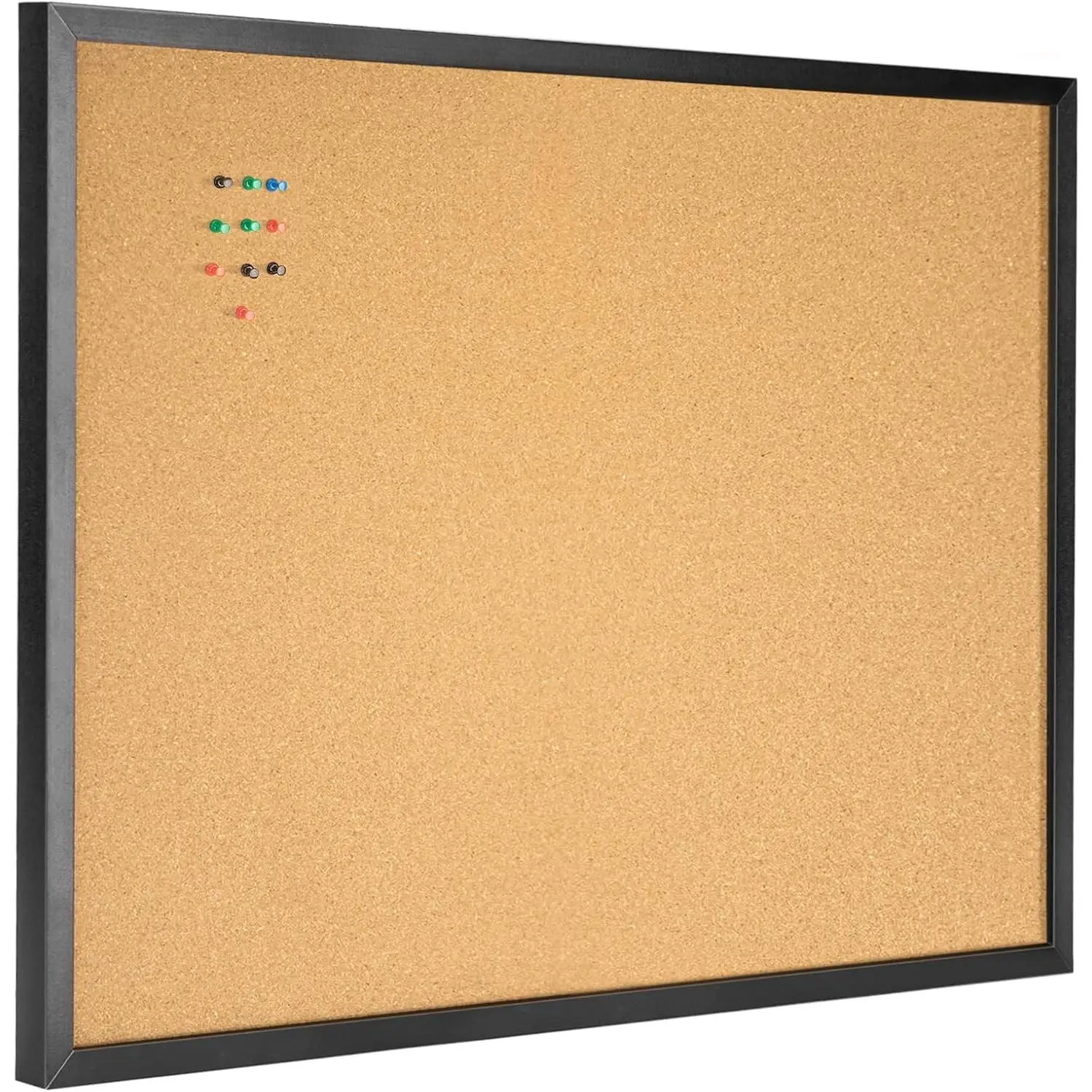 24'' x 36'' Cork Board Bulletin Board, Black Oak Framed Corkboard, Vision Board and Decorative Hanging Pin Board