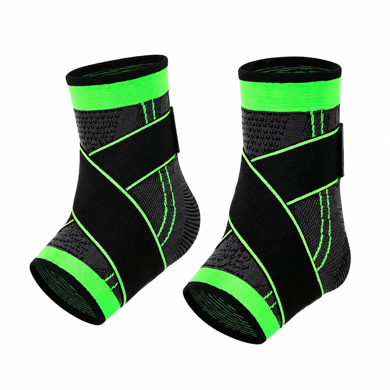 Adjustable Ankle Support Brace - Breathable Neoprene Compression Sleeve with Dual-Stabilizing Straps for Injury Prevention, Recovery, Soccer, Basketball, Daily Activity Use