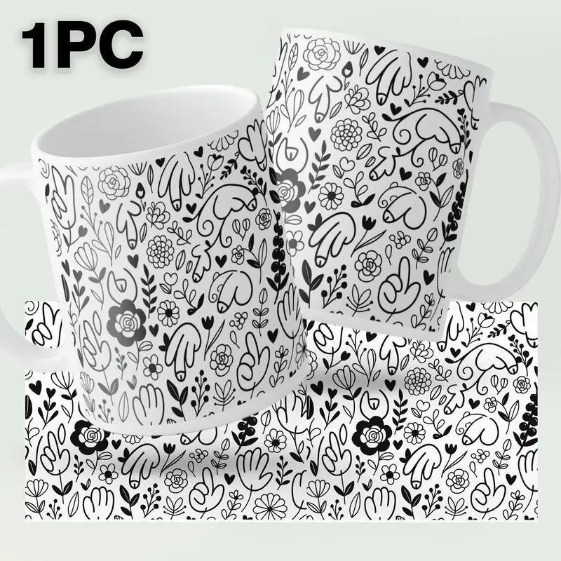 Prank Mug with Hidden Naughty Design, Funny Coffee Cup, Adult Humor Gag Gift for Women, Men, Friends, Besties, and Coworkers, Birthday, Halloween, Christmas, Secret Santa, and White Elephant Gift, 1-Piece Ceramic Coffee Mug for Coffee, Tea, and Water
