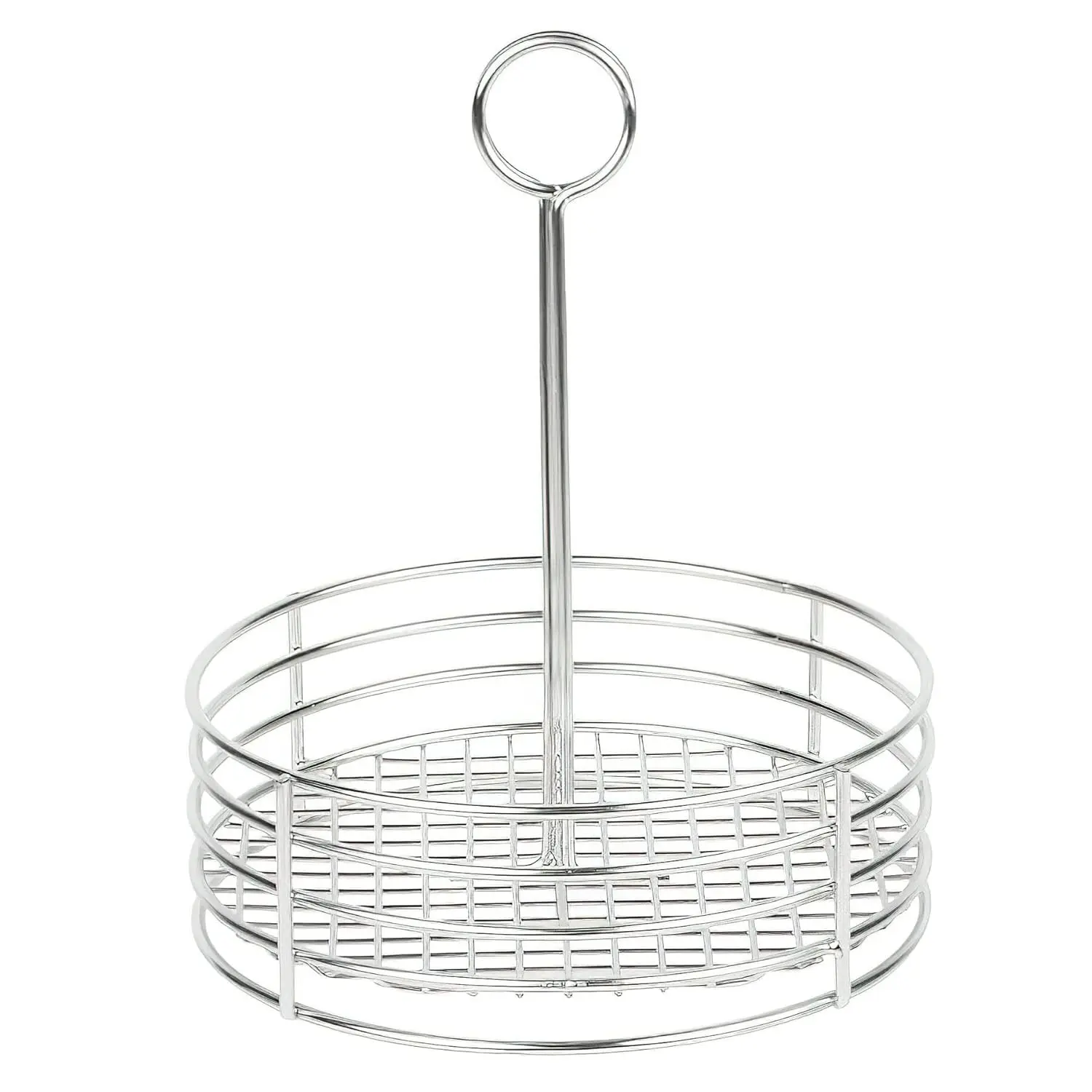 G.E.T. Stainless Steel Round Condiment Caddy - Table Caddies Collection, 7.5